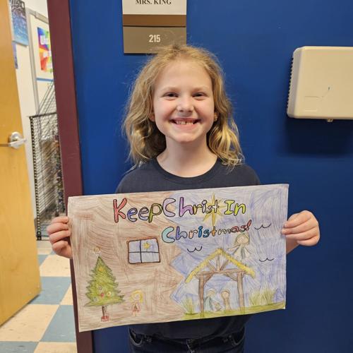 1st-2nd grade winner of "Keep Christ in Christmas" contest