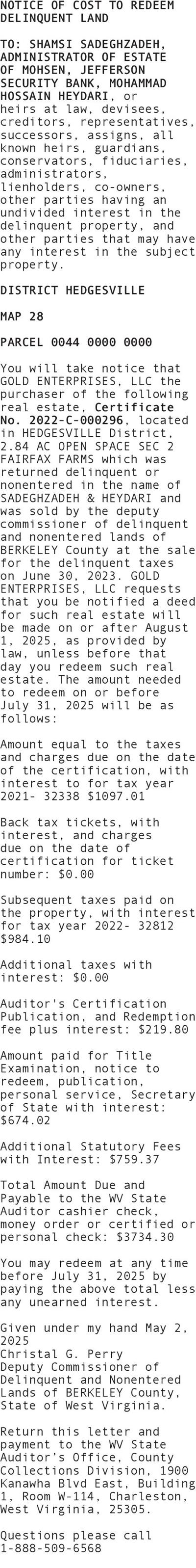 Certificate No. 2022-C-000296